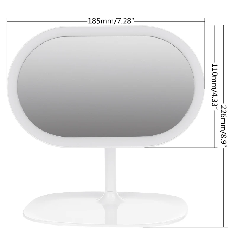 

360 Rotating Touch Screen Cosmetic Makeup Mirror Tabletop With LED Light Travel