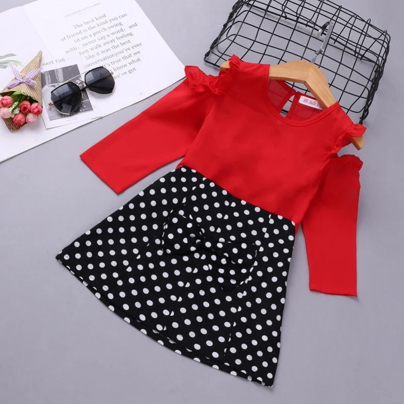Новый повседневный комплект одежды осенний с юбкой для малышей футболка