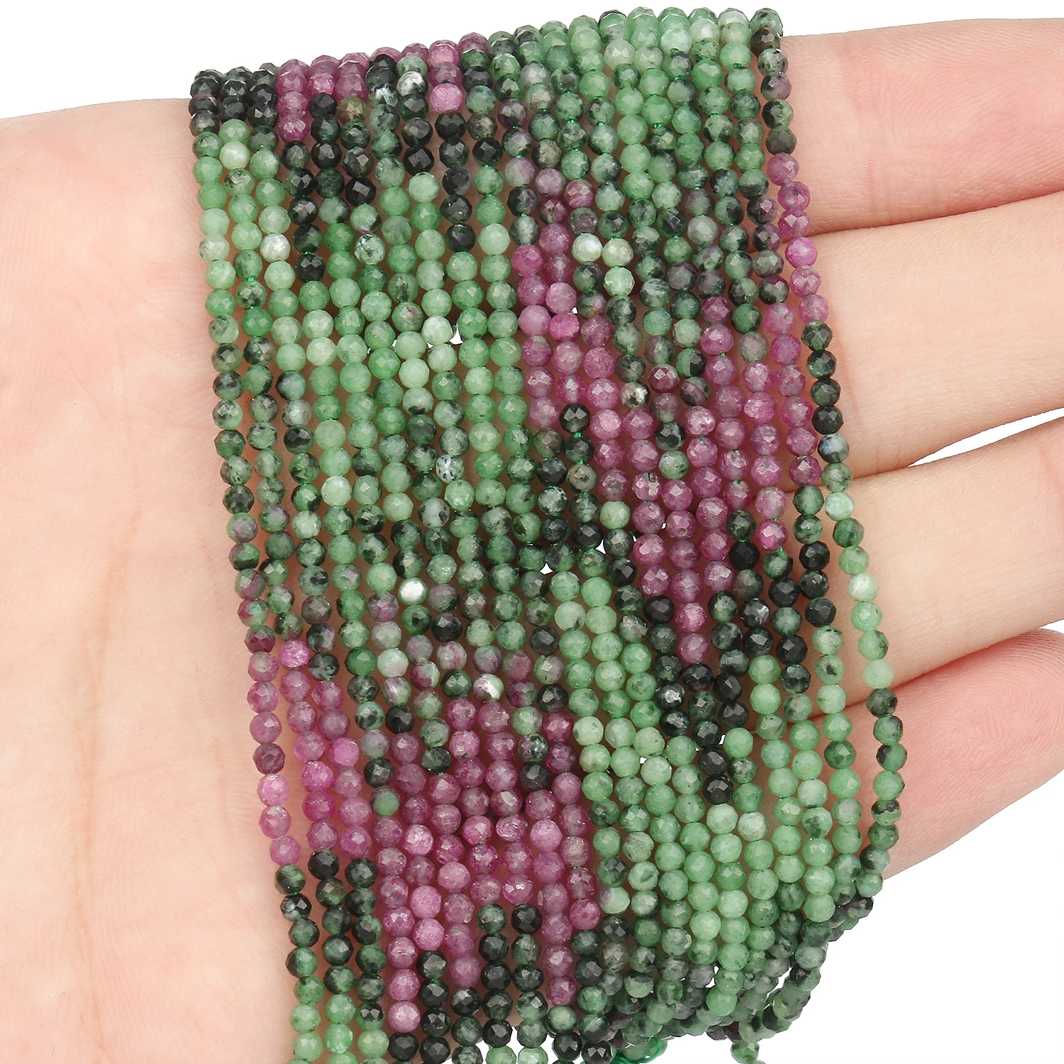 

Бусины Из Натурального рубиса, маленькие бусины из минералов, 2 мм, бусины с отверстием на талии для рукоделия, бусины для браслета, ожерелья