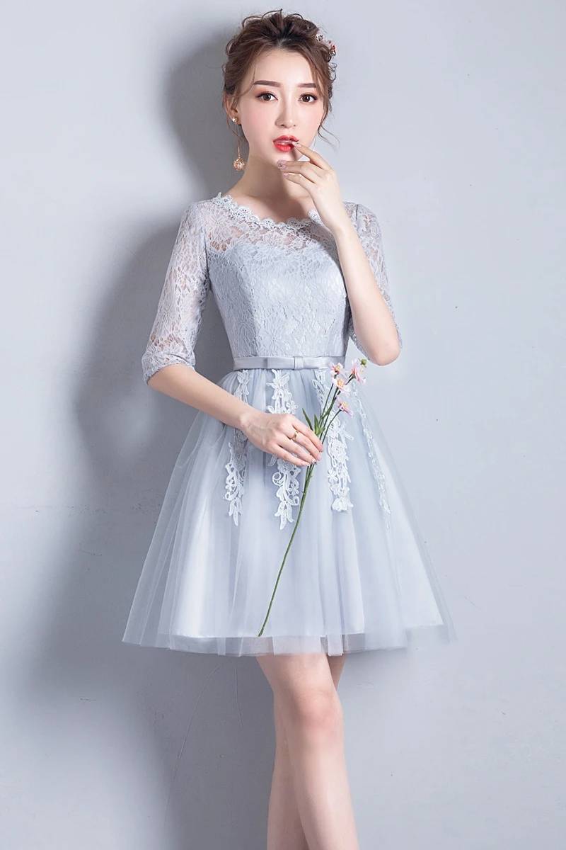 Серые Бордовые Платья для подружки невесты элегантные женские свадебной