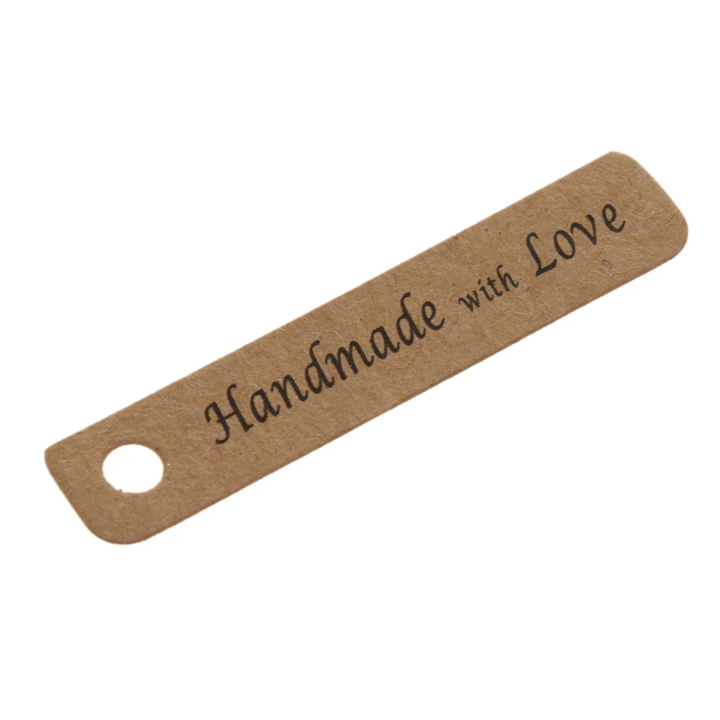 

Handmade with Love Kraft Paper Gift Tags Labels Hanging Cards Brown Pack of 100