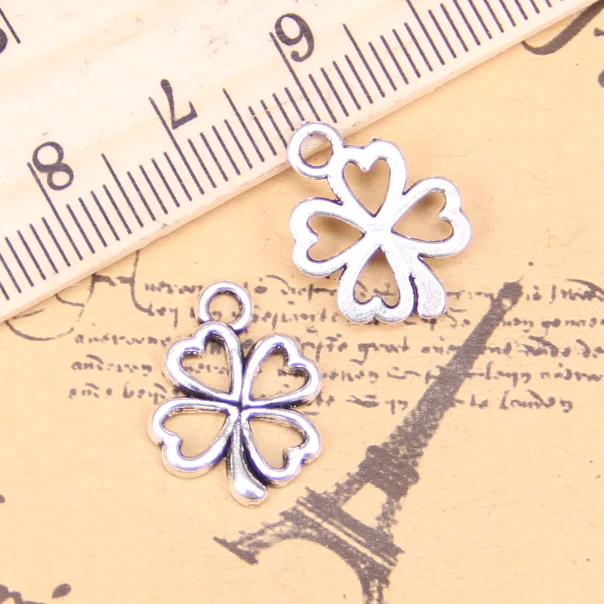 48 шт. Подвески Счастливый ирландский четырехлистный клевер 17x14 мм искусственная