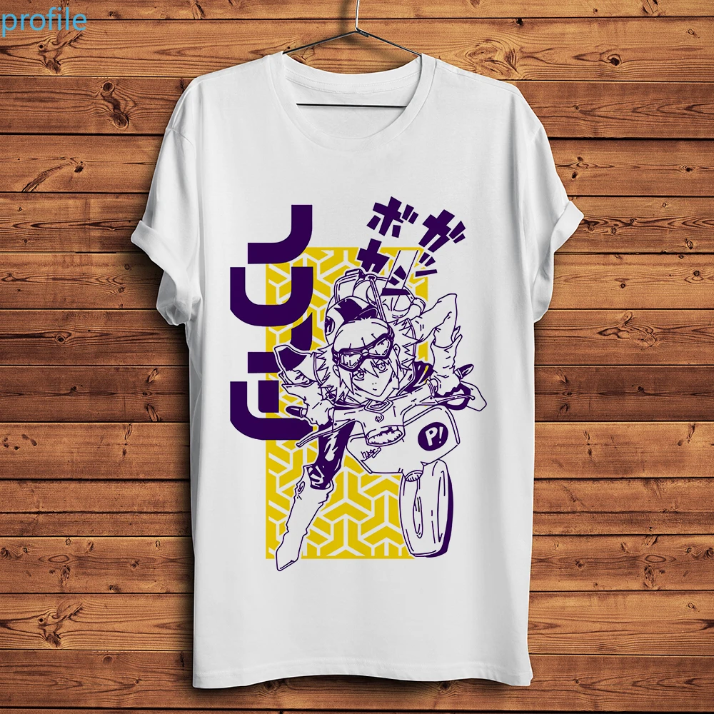 Японская забавная футболка с аниме надписями Cooly FLCL мужская новая белая