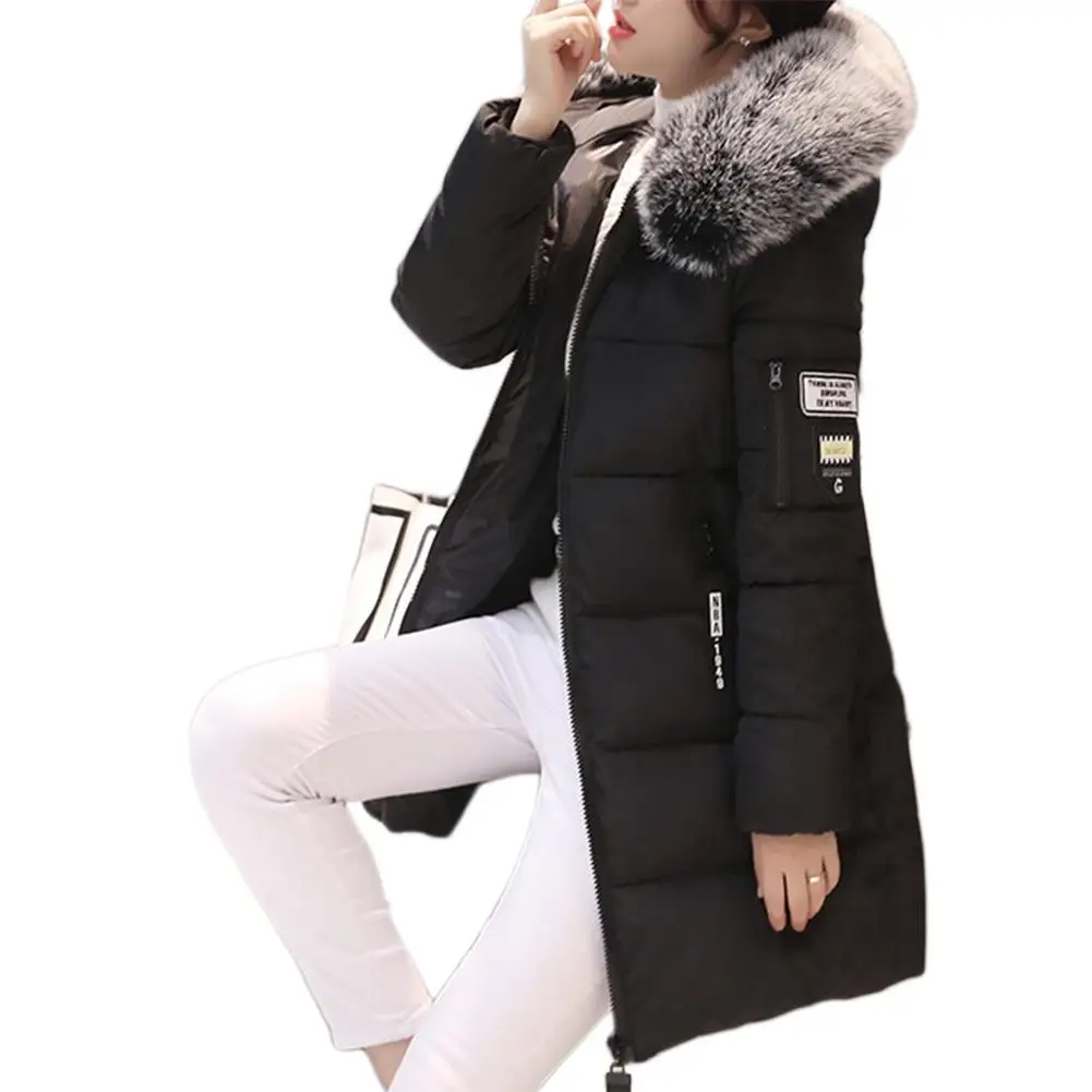 Новинка 2019 Женская куртка с хлопковой подкладкой плюшевый воротник приталенное