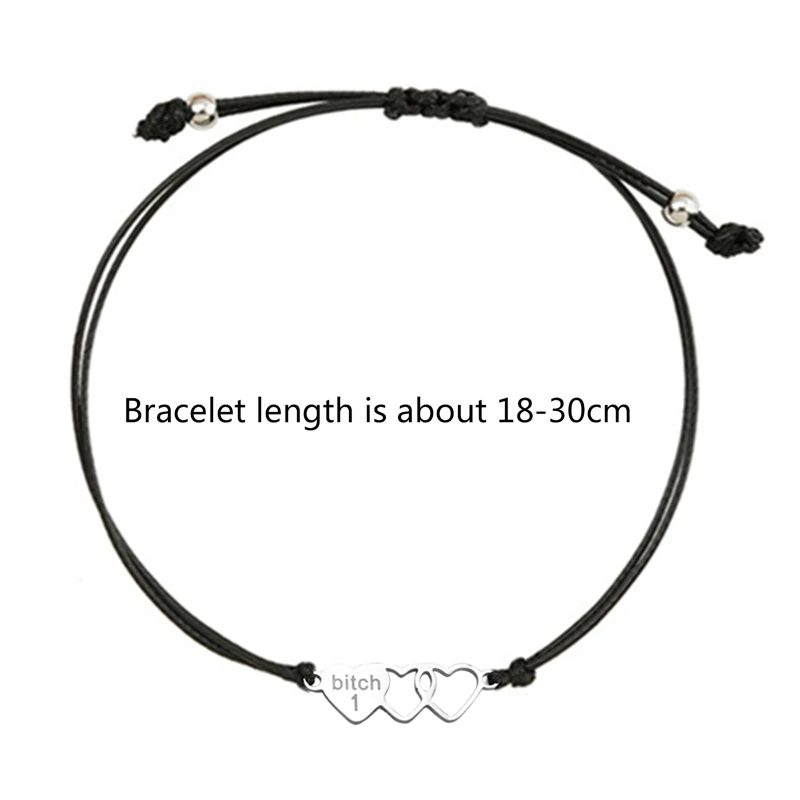 3 шт./компл. плетеный браслет из нержавеющей стали в форме сердца ювелирные