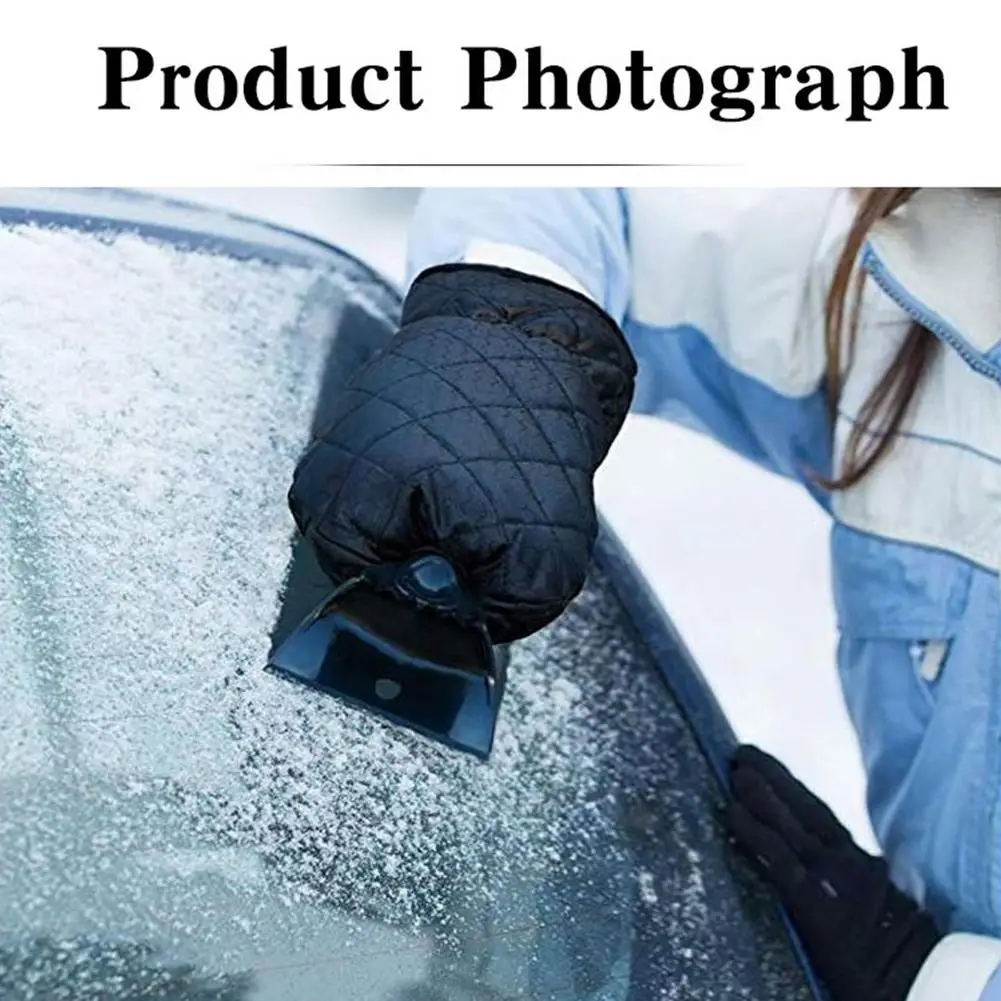 

Fleece Ice Scraper Mitt With Brush Car Winter Waterproof Gloves Snow Shovel Windshield Ice Scraper Defrost Tools Snow Remover