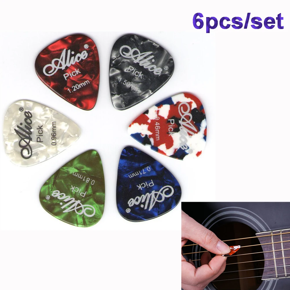 6 stücke plektren plektren schrapnell alice akustische elektrische bass plektrum vermittler musical instrument dicke mix 046 15 free global shi