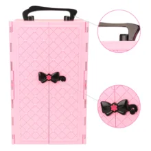 Kids Toys Doll House Miniature Accessories Pink Wardrobe Closet Mini Doll Furniture For Barbie Dressing Child Game DIY Presents