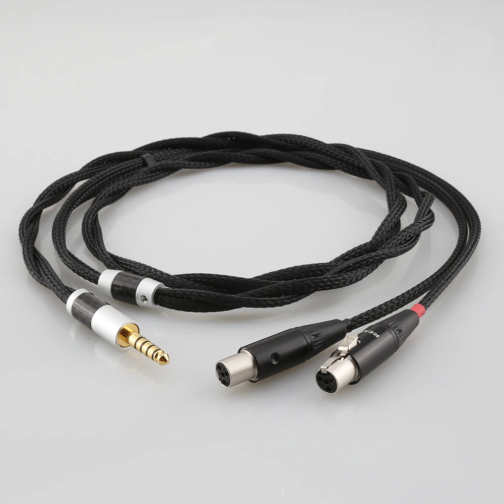 

4,4 мм сбалансированные посеребренные наушники, улучшенный кабель для наушников для Audeze LCD-3 LCD3 LCD-2 LCD2