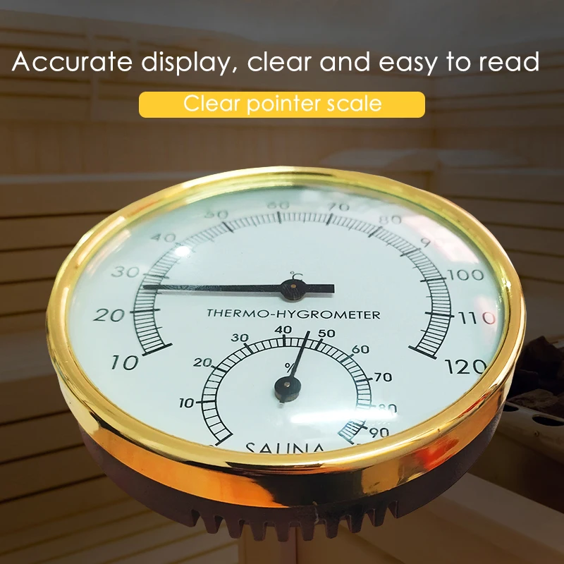 Stainless Steel Thermometer Hygrometer for Sauna Room Temperature Humidity Meter Household Merchandises | Дом и сад