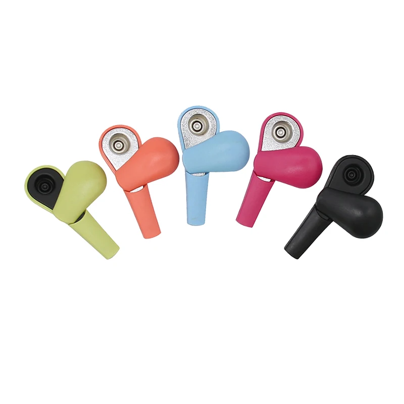 

1PC Creative Stainless steel Portable Removable type Smoking Pipe Herb Tobacco Pipes Silicone Mouthpiece