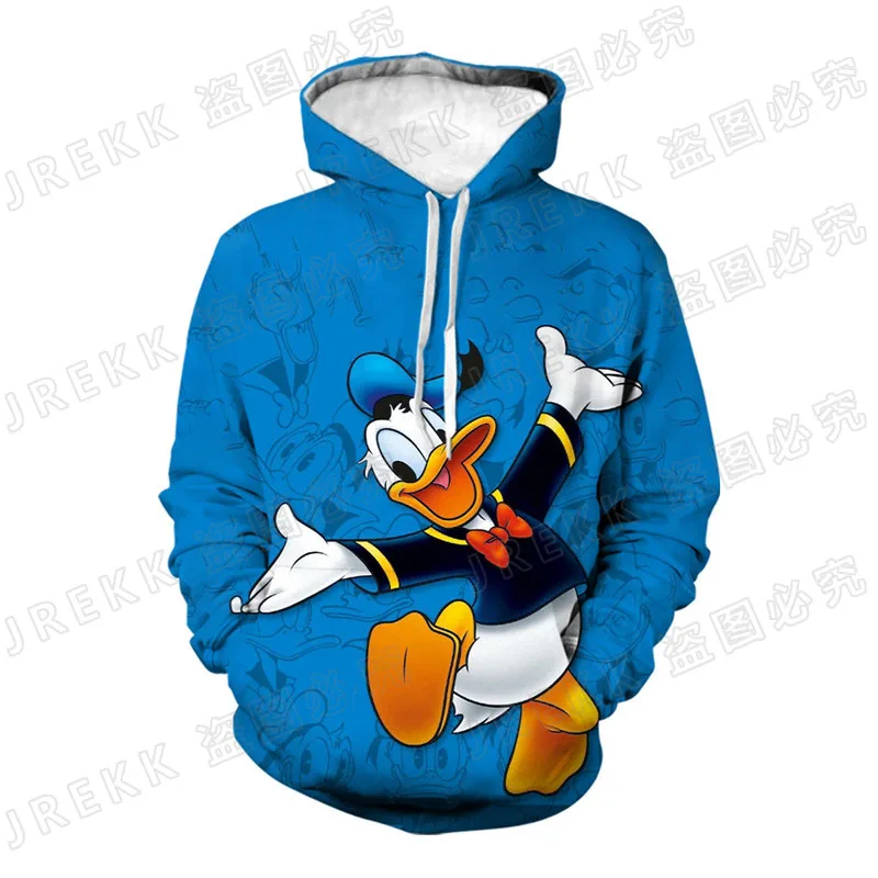 Disney Anime Cool Men Women Children Fashion Donald Duck Hoodies 3D Printed Sweatshirts Pullover Boy Girl Kids Streetwear Coat | Мужская