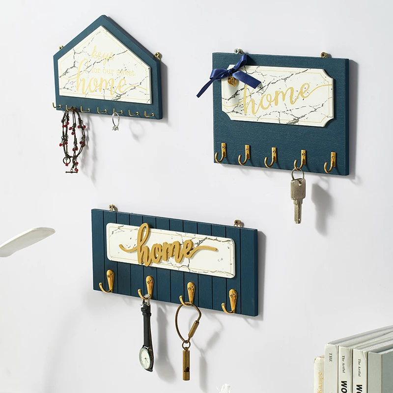 

Wood Vintage Wall Hanging Key Hanger Holder Coat Hook Hallway Home Room Rack Room Decoration Accessories perchero pared infantil