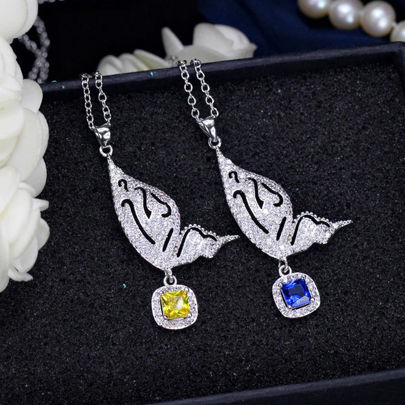 BeaQueen красивая в форме бабочки микро выложенные фианиты желтое золото серьги