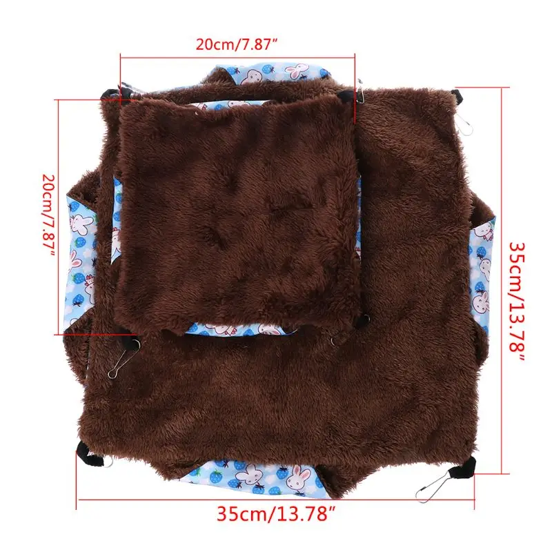 

Pet Pet Hammock Double-layer Plush Fleece Soft Winter Warm Hanging Nest Sleeping Bed Small Pets Hamster Squirrel Chinchilla Pig