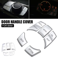 5 7 buttons center console multimedia button trim cover decoration chrome abs car styling for bmw x1 x3 x4 x5 x6 accessories
