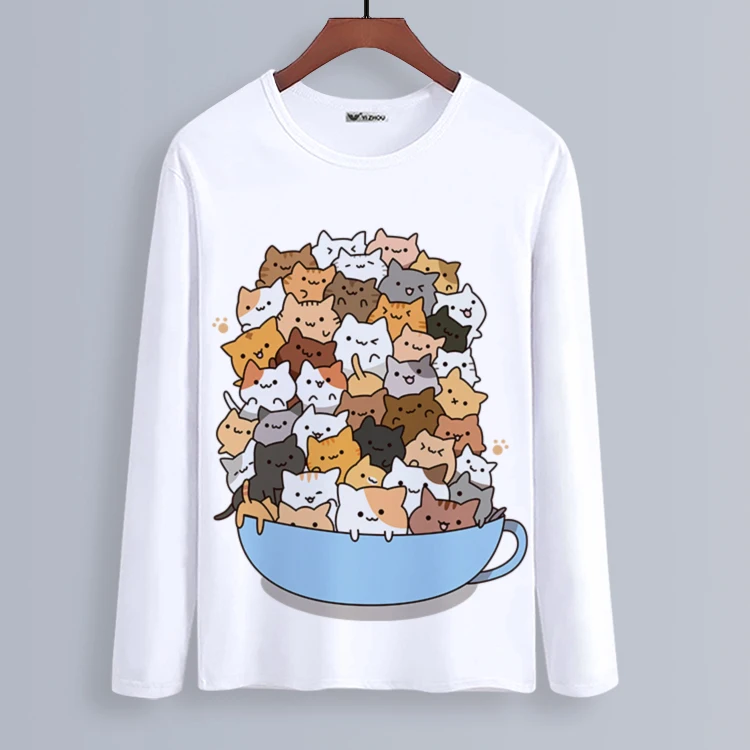 Neko Atsume футболка для костюмированной вечеринки с принтом кота из мультфильма