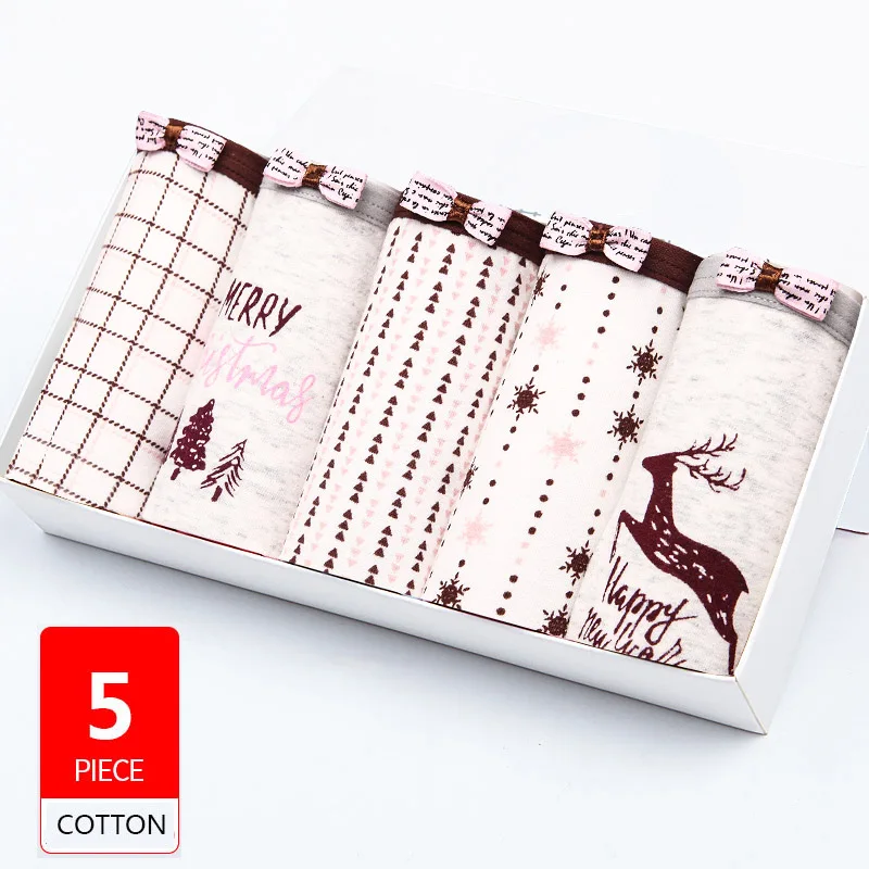 8118 LANGSHA, 5 шт./лот, хлопковые трусики, женское нижнее белье, сексуальные трусы, бесшовные трусы с милым принтом, мягкие, комфортные, плюс размер, XL, нижнее белье для девочек - Цвет: 8118