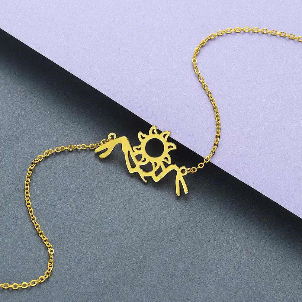 Геометрические Ожерелья Kinitial из нержавеющей стали для женщин и мужчин ажурный