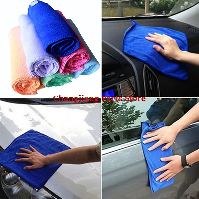 

10pcs Microfiber Car Cleaning Towels Thick Plush Soft Absorbent Washing Cloth Car Care Wax Polishing Detailing Towel 25*25cm