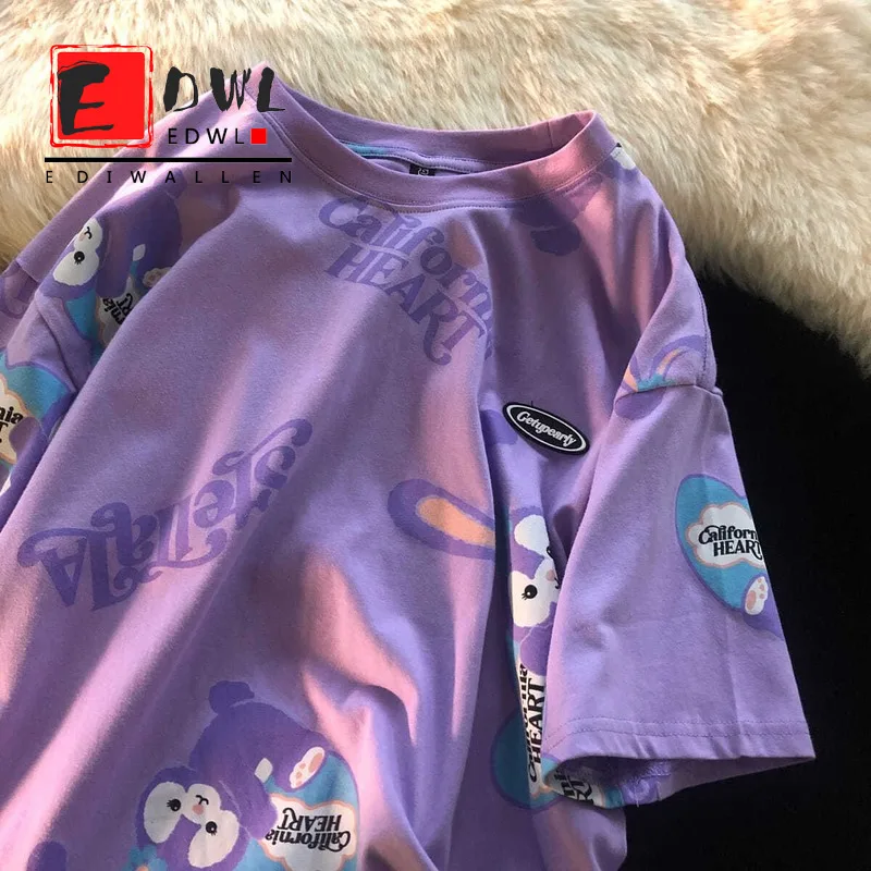 

Summer Graphic T-shirt Top Womens Tshirt Japanese Casual Sweet College Style New Loose All-match Top Ladies Long Sleeve Top