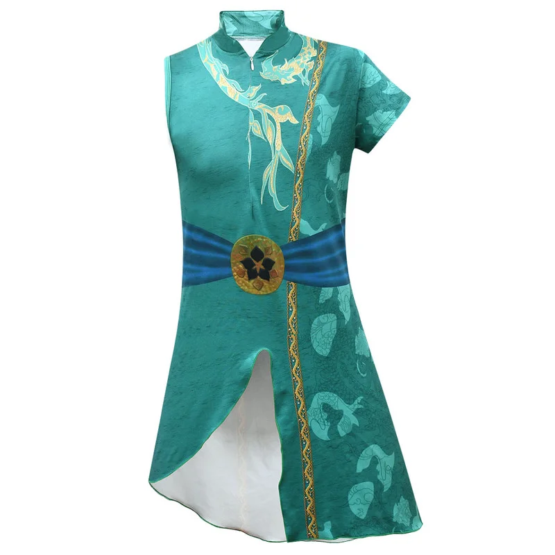 

New Movie Raya and The Last Dragon Kids Cosplay Legend Halloween Costume Raya Bodysuit Fancy Set Children Performance Costume