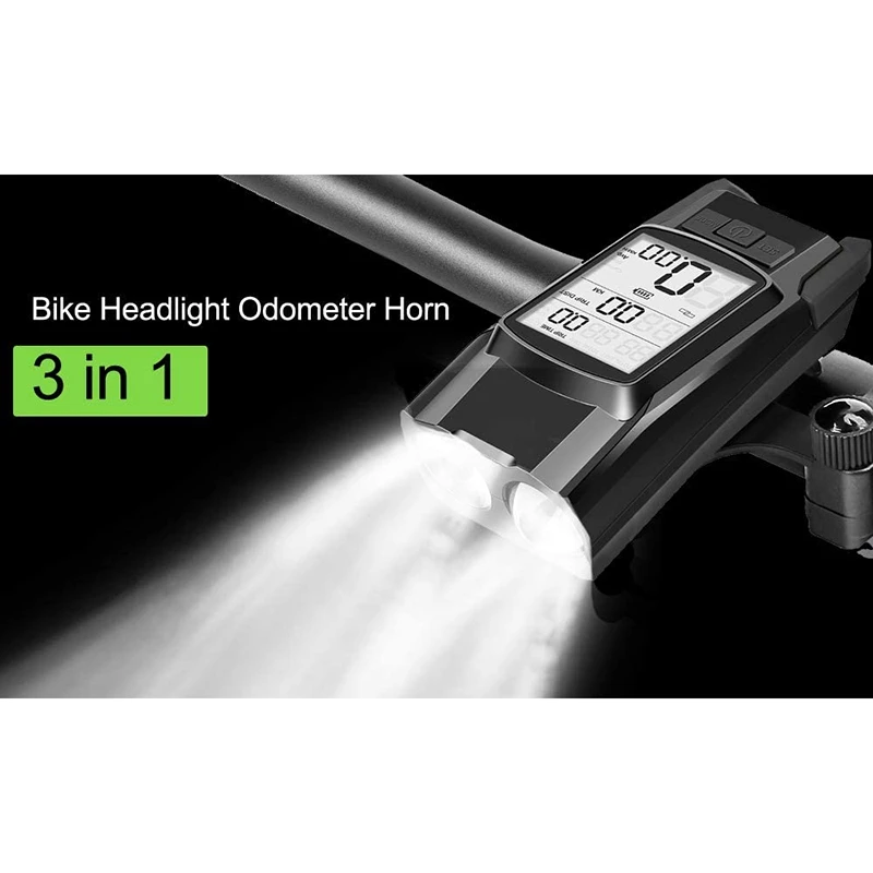 

Bike Light Set,800 Lumens Super Bright with Speedometer Odometer, Horn and Calorie Counter,for Mountain,Road Cycling,Etc