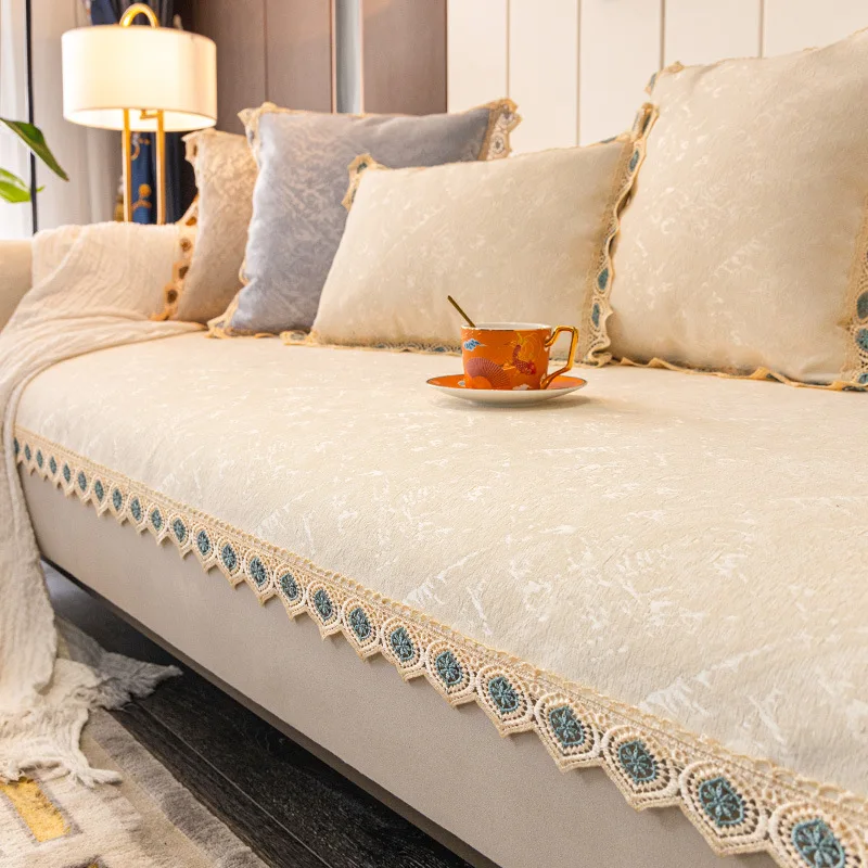 

Four Seasons Sofa Cover Slip Resistant Slipcover Seat European Couch Cover Sofa Towel for Living Room Decor