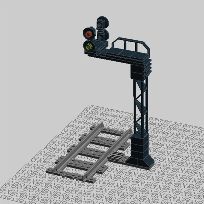 

Moc technology combination DIY train traffic light indicator lights chain building blocks for children gifts