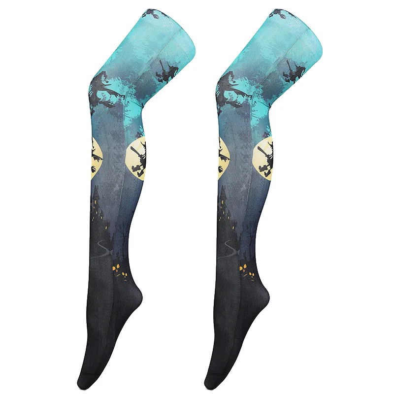 WA02081 Best 1 Pair Women Socks Combed Cotton Christmas Pumpkin Starry Sky Skull Galaxy Space Novelty Funny Women Socks - Цвет: WA02081