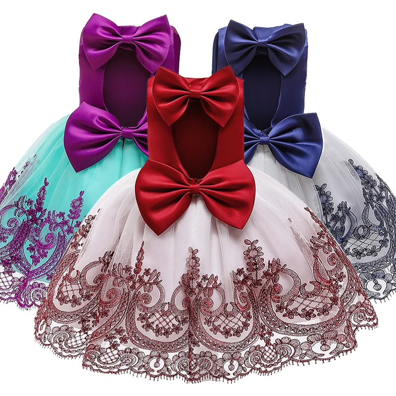 Baby Girl Dress 1 Year Birthday Party Tutu Princess Kids Dresses For Girls Bowknot Wedding Gown Children Clothing vestidos | Детская