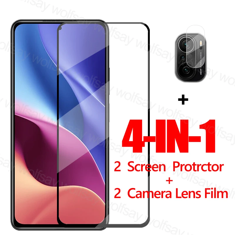 Protector de pantalla de pegamento completo para Xiaomi pocofone F1 vidrio para Poco X3 X2 F2 M2 Pro pel&iacute;cula protectora del tel&eacute;fono de vidrio templado Poco F1-0