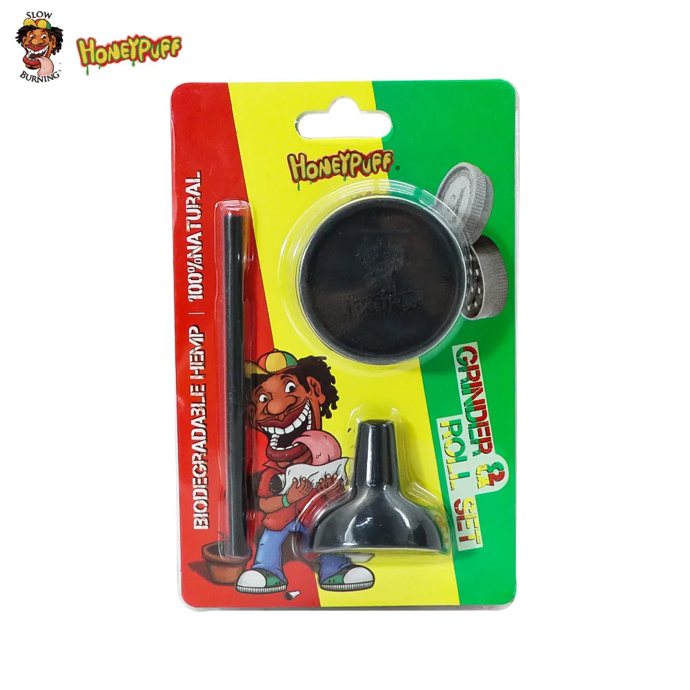 HONEYPUFF Smoke Kit Eco Biodegradable Grinder + Rolling Cone Small Funnel King Size Papers Tools | Дом и сад