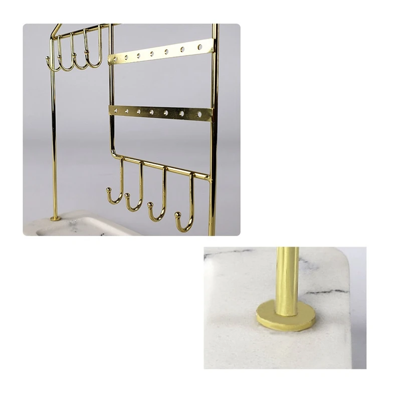 

Jewelry Display Stand Rack Necklace Earrings Storage Organizer Show Holder Decor with Base