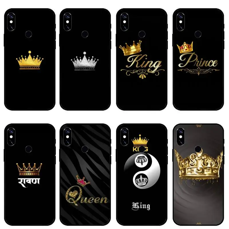 

couple Golden King Queen Phone Case For Xiaomi Redmi note 7 8 9 pro 8T 9A 9S Mi Note 10 Lite pro