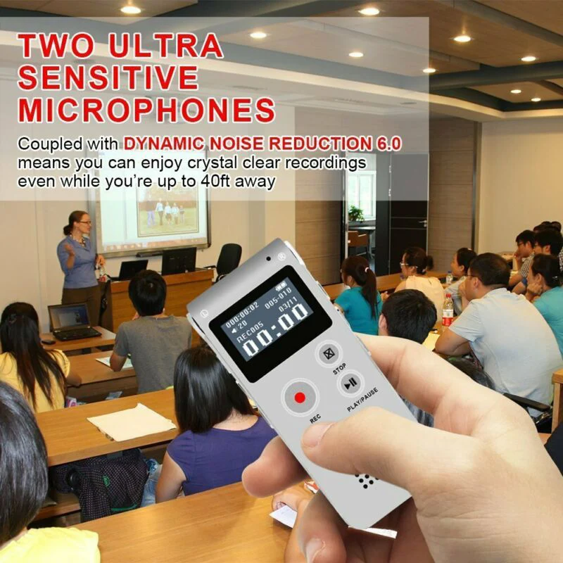 

Перезаряжаемый Цифровой диктофон 8 ГБ/16 ГБ, диктофон, mp3-плеер, запись SP99