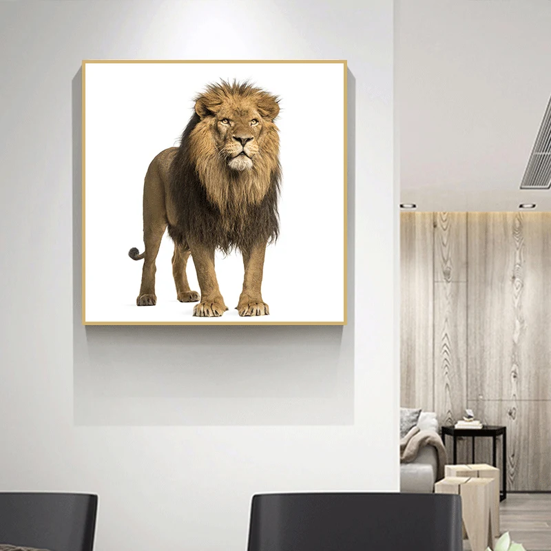 Из серии игр The King of картина с рисунком животных Лев Плакаты печать фото стены в