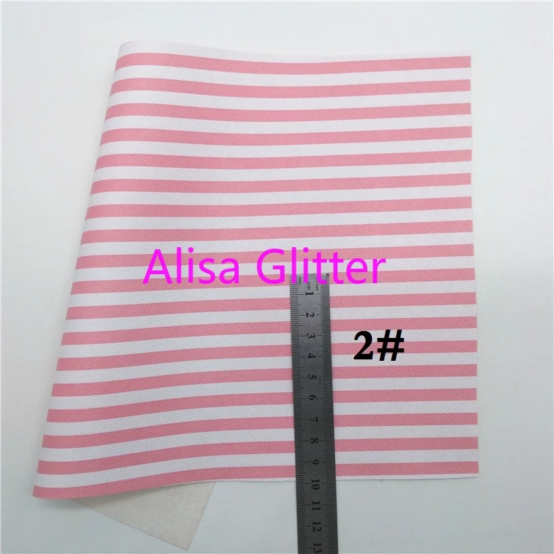 1 шт. A4 Размер 21х29см Алиса блестящая розовая ткань из искусственной кожи в полоску