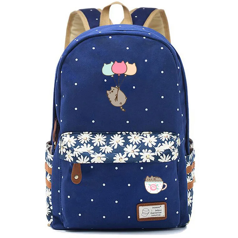 Navy blue C IMIDO милый рюкзак с котиками для студентов, яркий цвет, плечи, рюкзак большой емкости, подростковые дорожные сумки, обратно в школу, сумка - Цвет: Navy blue C
