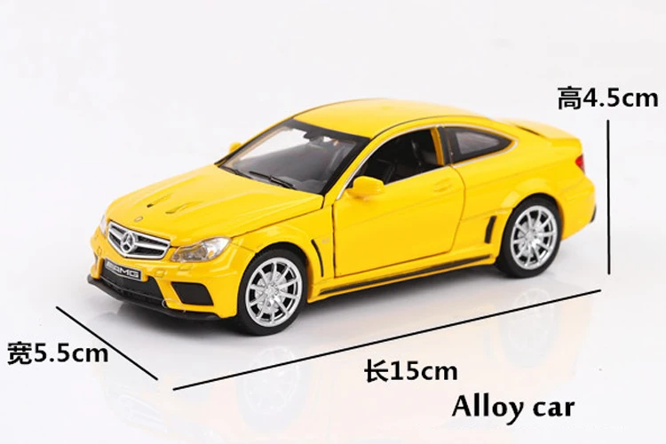1:32 масштабная модель полученная литьем под давлением из сплава металла роскошная модель автомобиля для C63 AMG Коллекция Модель автомобиля звук и свет игрушки автомобиль V052