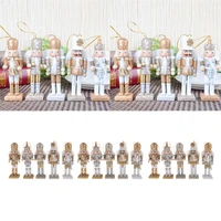 15pcs christmas decor ornaments wooden nutcracker figurine puppet doll toys