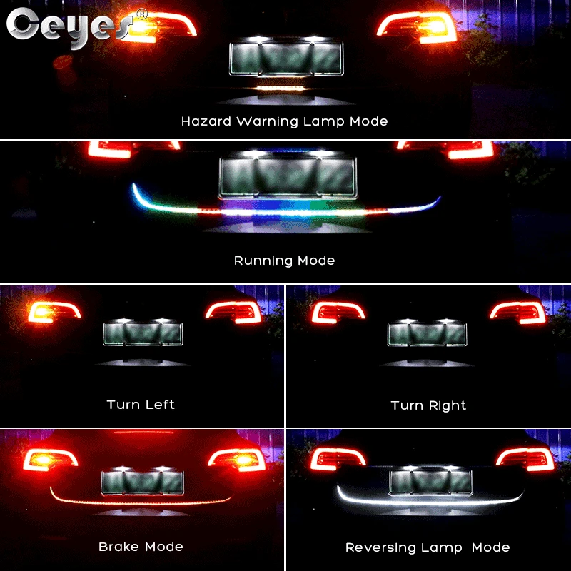 Ceyes 120 см аксессуары для автомобильных фар светодиодный полосы задний тормозной
