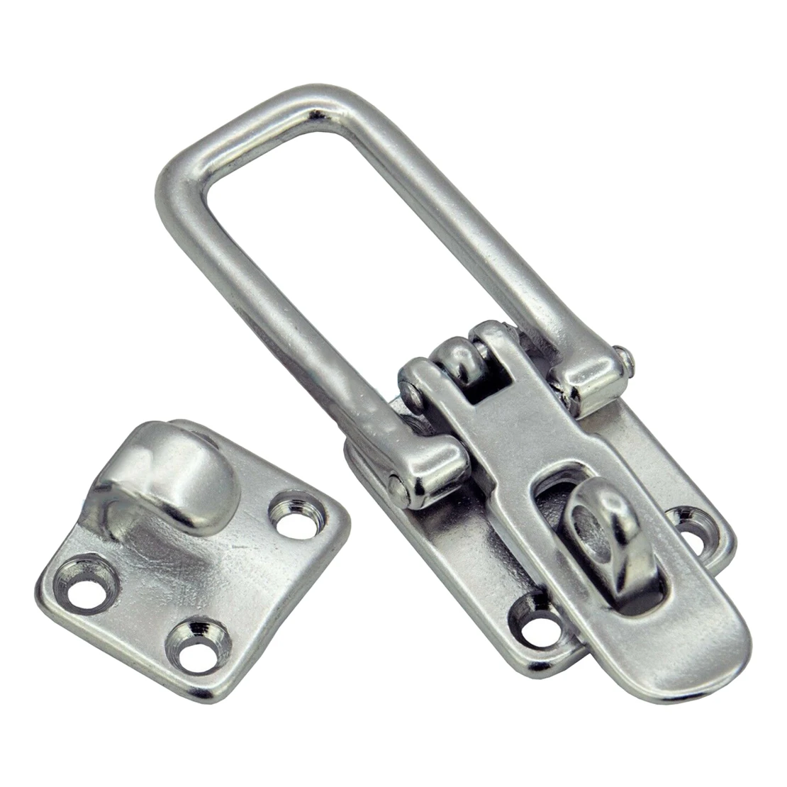 

92x28mm Stainless Steel Boat Deck Anti-Rattle Latch Fastener Silver Fit for Marine Locker Hatch Clamp