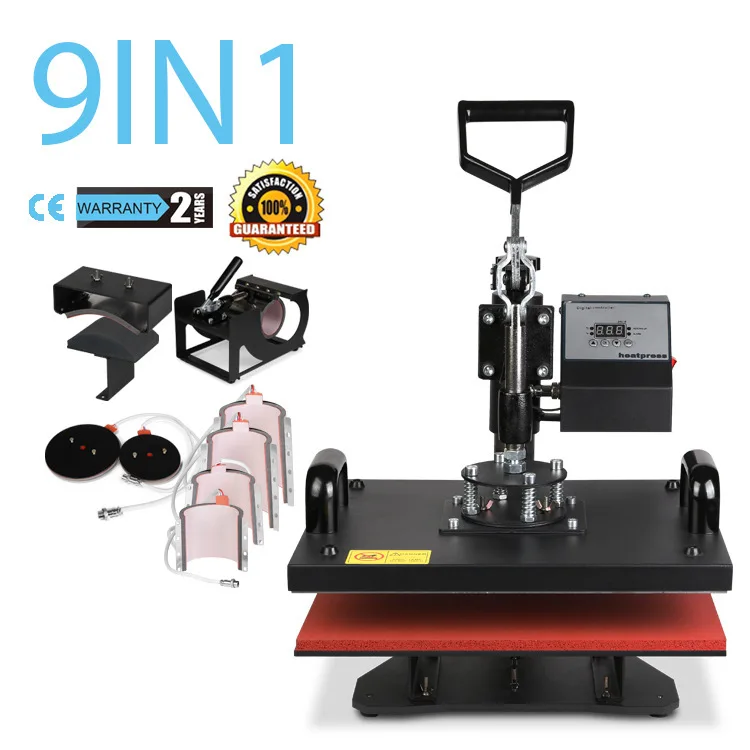 

9-in-1 Flat Heat Press Machine 30*38 Small Manual Ironing Machine T-shirt Heat Transfer Printing Machine Equipment