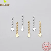 5pcs 925 sterling silver extension chains 3 5cm heart bracelet necklace extend tail chains diy jewelry accessories wholesale