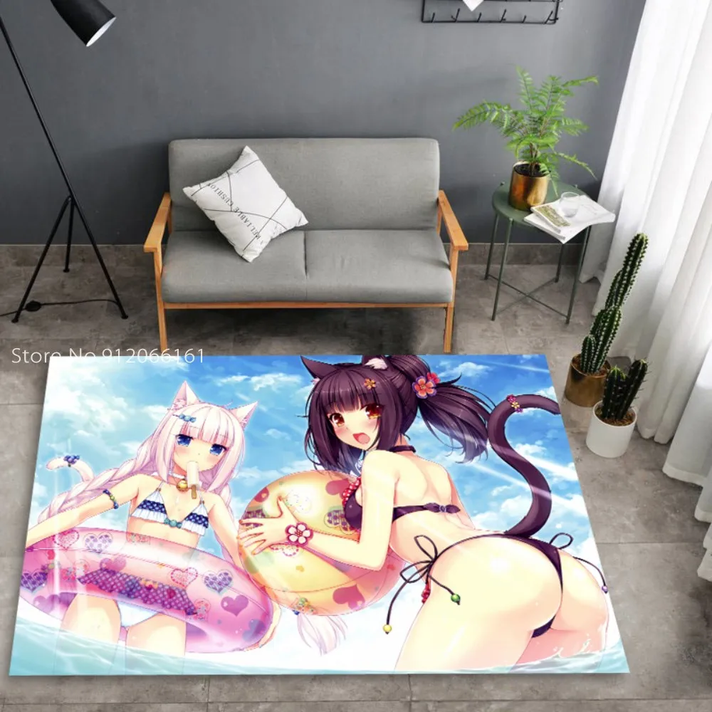 

Japan Anime Nekopara Rug For Livingroom Dining Room Kitchen Bay Window Mat House Decoration Absorbent Mat Rugs Home New Year