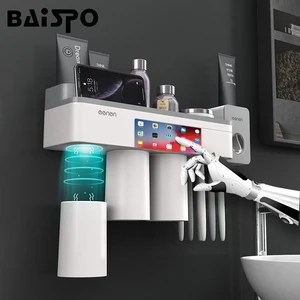 Набор аксессуаров BAISPO для ванной комнаты, магнитный держатель для зубных щеток с дозатором для зубной пасты