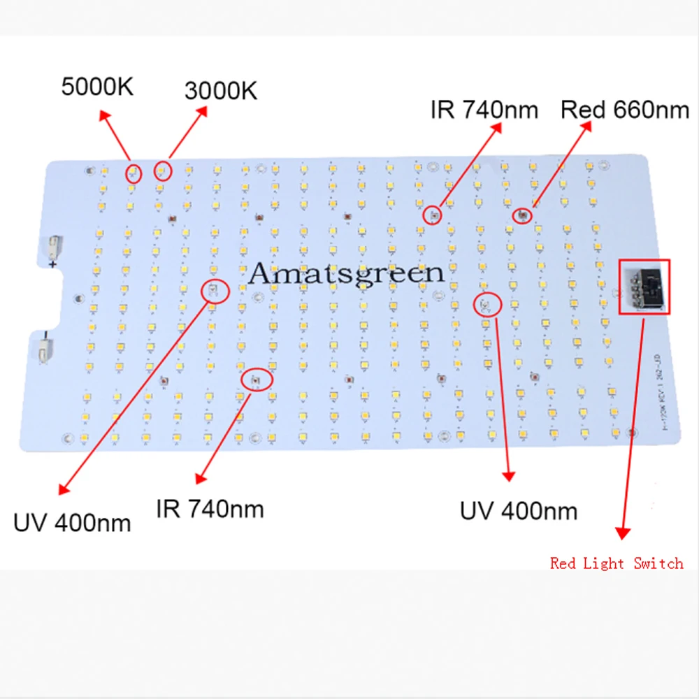 

Светодиодный светильник Samsung LM301H, 120 K, 3000K, 3500K, 4000K, красный, ИК, УФ, полный спектр, квантовая печатная плата для освещения садоводства