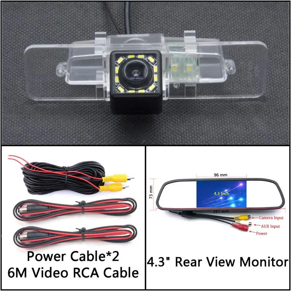 Cam N 4.3 Mirror 12 Светодиодный свет обратный вид сзади Камера для Subaru Legacy 2000 2001 2002 2003 2004 2005 2006 2007 2008 2009 2010 2011 2012 - Название цвета: Cam N 4.3 Mirror