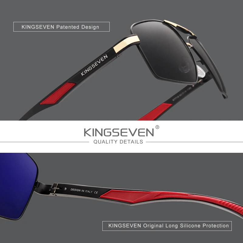 KINGSEVEN алюминиевые мужские солнцезащитные очки поляризованные линзы брендовые